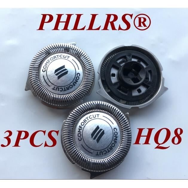 Tondeuse barbe,3 Pièces HQ8 lame de rasoir Tête de remplacement pour PHILIPS Rasoir PT727 PT728 PT731 PT732 PT735 PT736 PT737 PT739