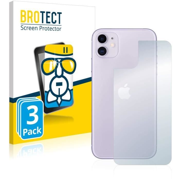 Protection Ecran Verre Apple iPhone 11 (Arrière) (3 Pièces) Film Protecteur Vitre 9H Anti-Rayures, AirGlassB