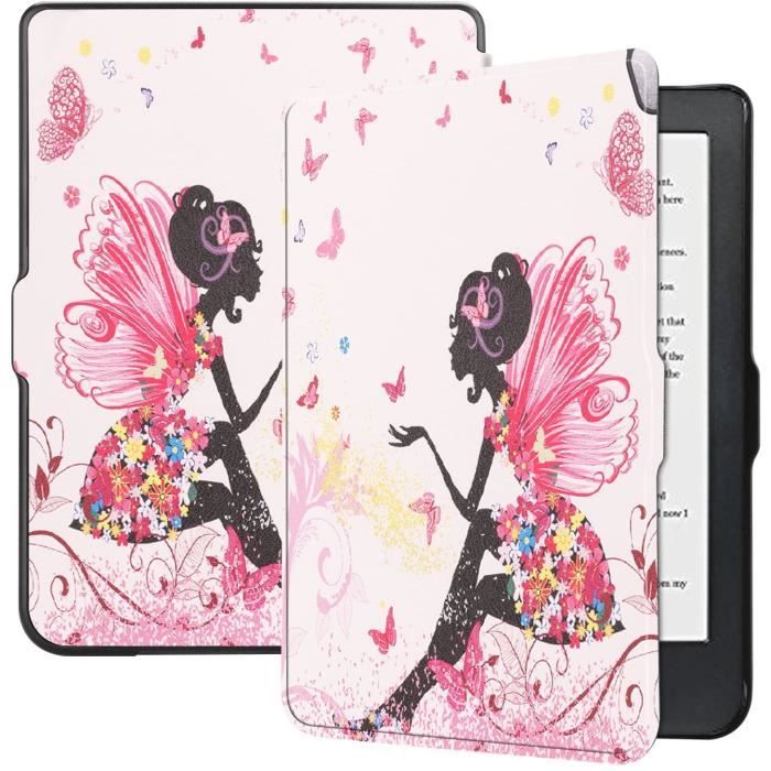 Etui Housse Coque pour Vivlio InkPad 3 InkPad 3 Pro InkPad Color - Fille Papillon - avec Fonction Sommeil/Réveil Automatique