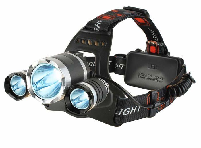 Lampe frontale rechargeable 3 LEDs