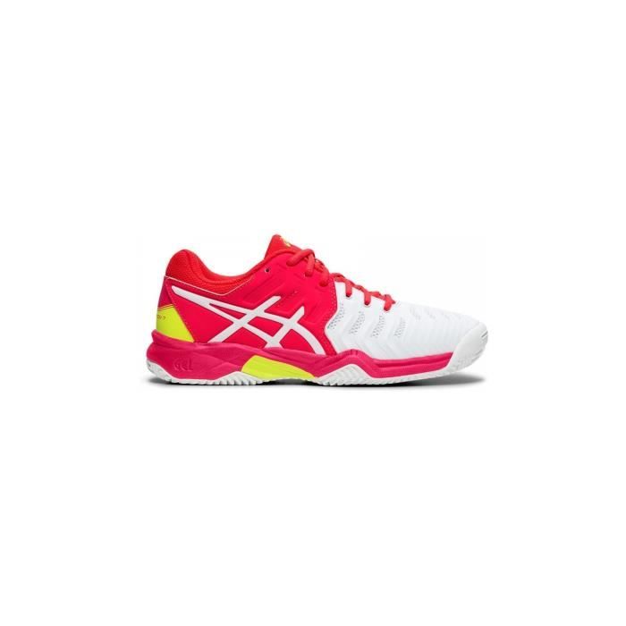 Chaussures ASICS Junior Gel-Resolution 7 Clay Terre Battue GS Blanc/Rose AH 2019