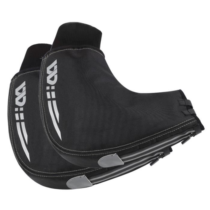 1 paire d'hiver gants coupe-vent chaud vélo main garde extérieur mitaine pour homme femme (noir)