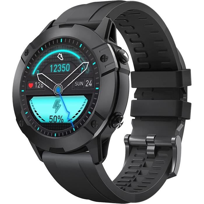 Montre Connectée Homme, Etanche 5ATM Smartwatch 450 mAh 1,28 Pouces Écran Tactile Tracker Sports Montre Intelligente Bluetooth 5.0