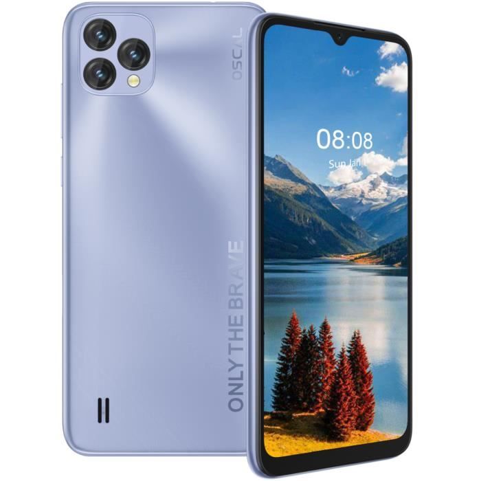 OSCAL C60 Smartphone 4Go 32Go 4780mAh Écran 6,528'' Caméra 13MP Android 11 Pas cher Téléphone portable 4G - Violet