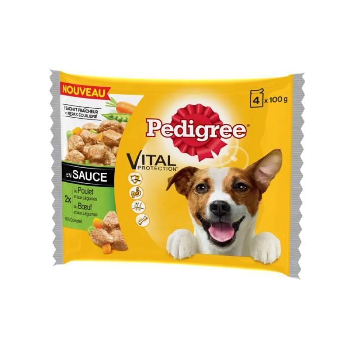 Aliments pour chien en sauce 4x100 g Pedigree
