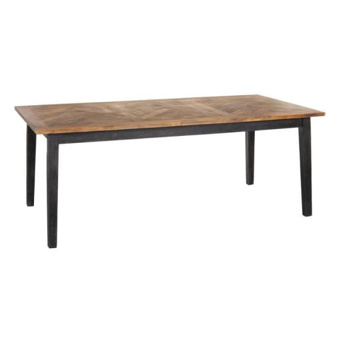 Table de repas rectangulaire Bois/Noir - JUPLO - L 200 x l 100 x H 76