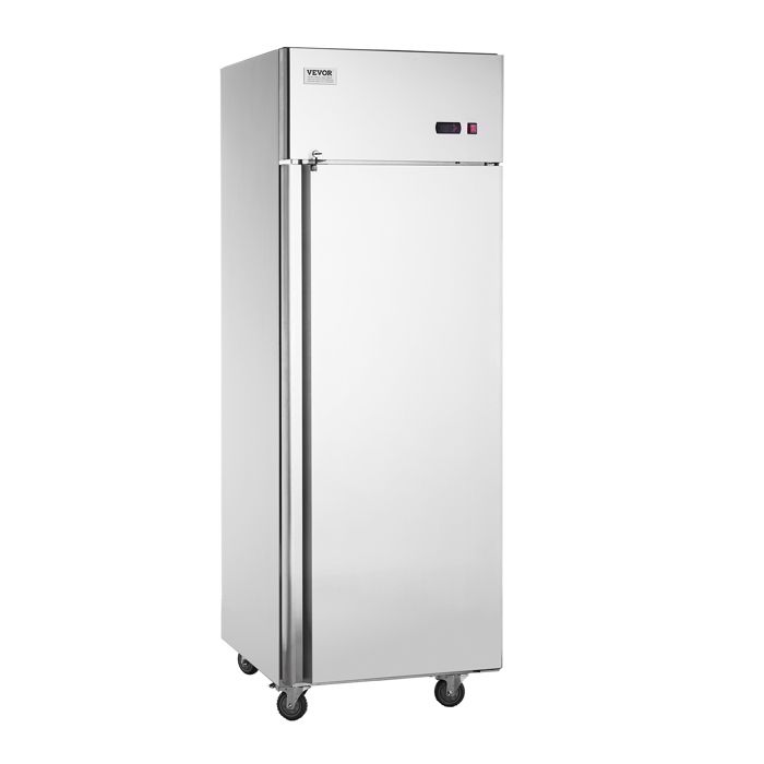 Réfrigérateur Commercial 570 L VEVOR Armoire Réfrigérée Positive à Portée de Main 1 Porte en Inox-Cuisine Restaurant