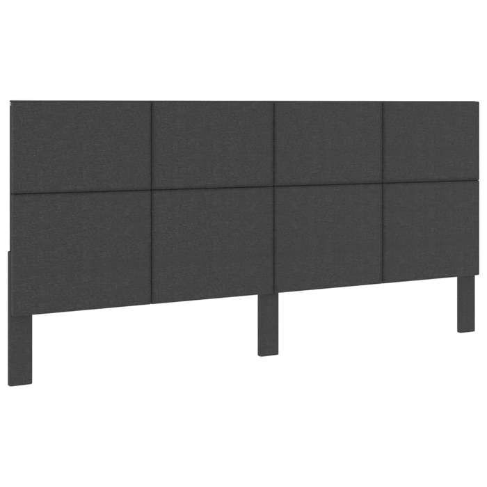 Tête de lit-Armoire de tête de lit-Capitonnée Gris foncé Tissu 200x200 cm 727186