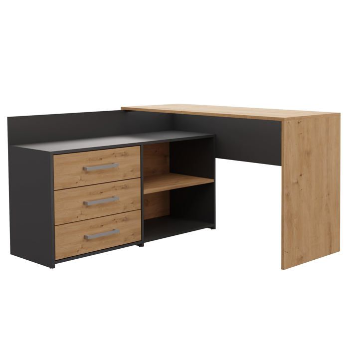 Bureau - Topeshop - DANY - 120 cm - Marron - Droit - Montage facile