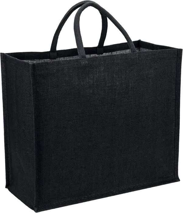 La Cordeline Cabas Sac Toile De Jute Naturel 55x25x35cm 48 Litres - Anses Marron Pour Courses Et Bois