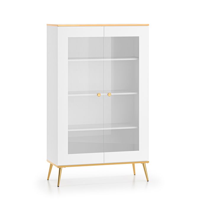 Vaisselier 2 portes Petits-meubles - Zora - 92 x 40 x 152cm - Blanc
