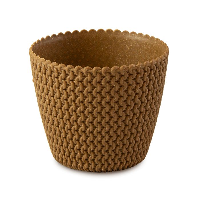 Pot de fleurs - EDANTI - Eco Wood - Plastique enrichi de bois - Marron - Ø157 cm / 17 L