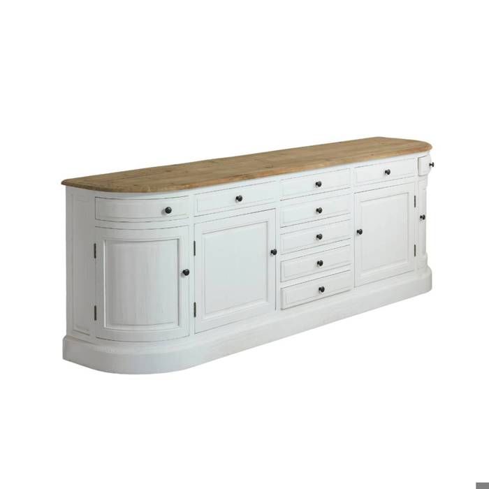 Buffet en bois recyclé blanchi 225 cm Garance