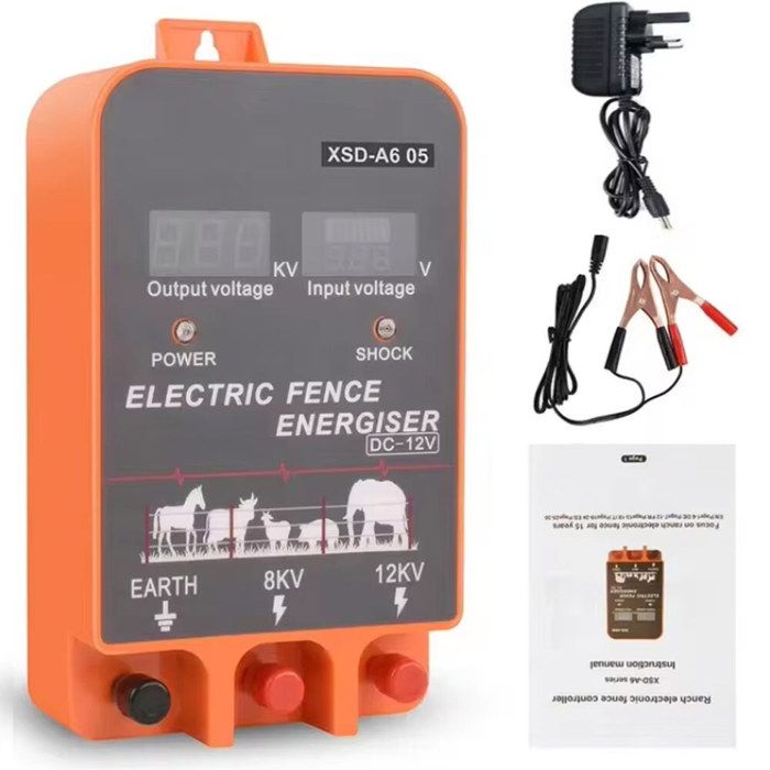 Chargeur Clôture étanche IP44 LCD 10KM Clôture électrique Solaire électrificateur Ch... - Grandado Clôture électrique Pour Chien