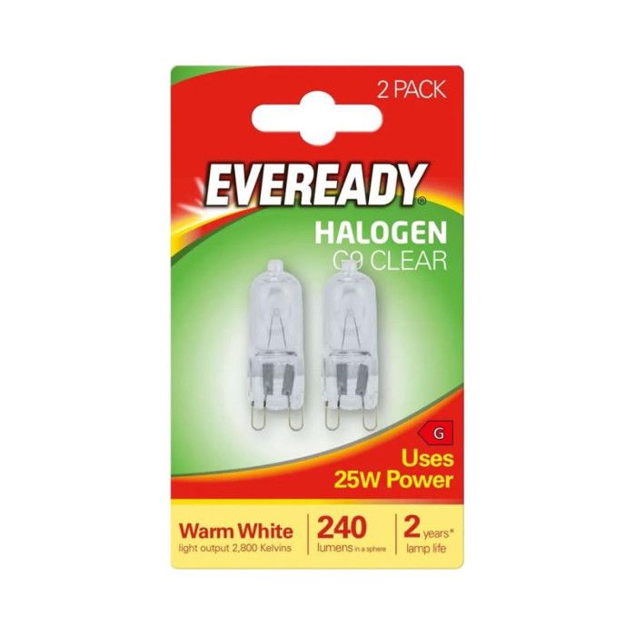 Eveready ampoules capsules halogènes Transparent G9 Ampoule Lampe-Lot de 2