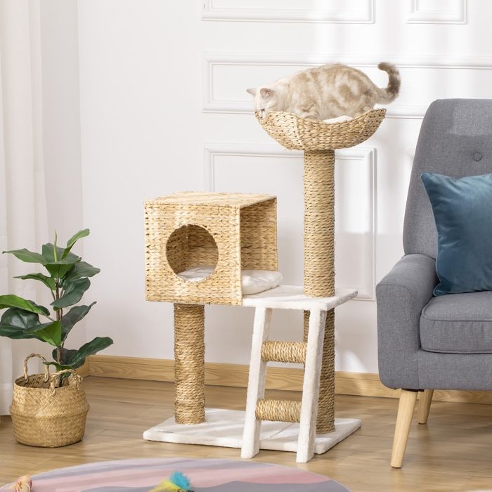 Arbre à chat Design - Centre dactivités et Griffoir en quenouille Tour à Grimper pour Chats 1005 cm