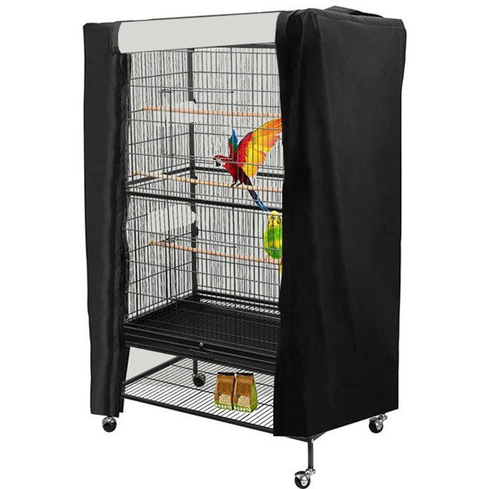 Housse pour cage à perroquet - Housse anti-poussière pour cage à oiseaux - 210D - 80 x 54 x 120 cm - Universelle - Occultante -