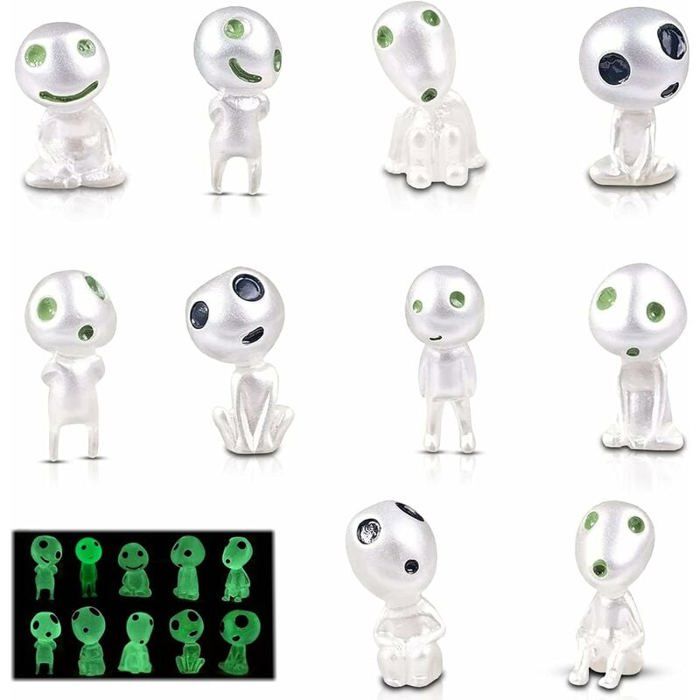 Figurines Princesse Mononoke en résine lumineuses 10 pièces arbre elfes décor maison jardin