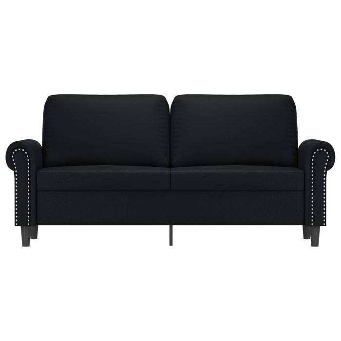 Canapé rembourré 2 places - VIDAXL - Similicuir - Noir - 140 cm - 172x77x80 cm - Moelleux - Contemporain - Accoudoirs