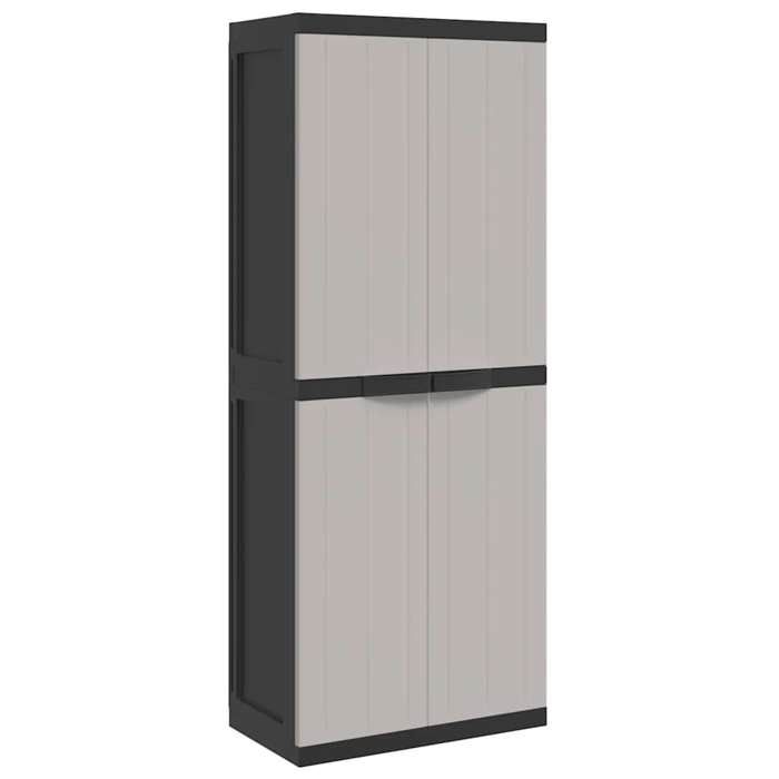 Armoire de rangement dextérieur - GKO - 65x37x165 cm - Gris et noir - Polypropylène - Résistant aux intempéries