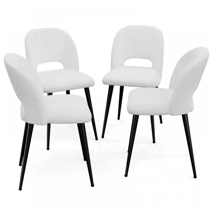 CHAISE DE CUISINE - YQINGMAOY - MINIMALISTE - 51*45*85 CM - LOT DE 2 - BLANC
