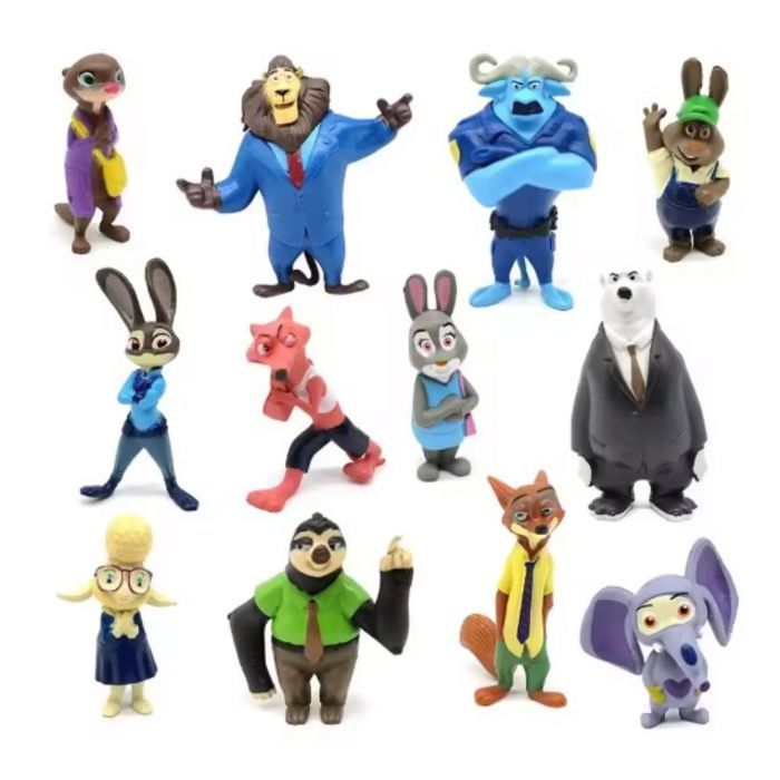 Lot de 12 Figurines Zootopia – Personnages du Film – Mini Figurines Animaux – Collection & Jeu