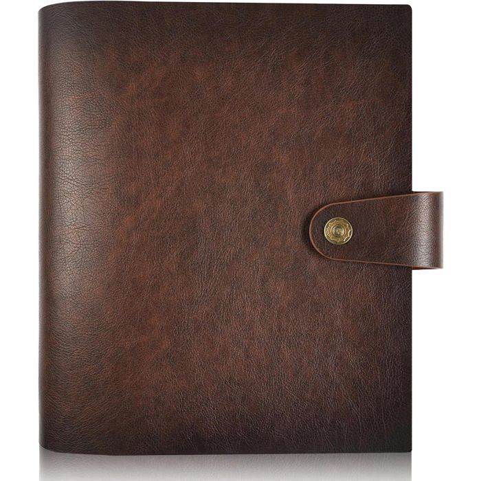 Album Voyage Qualité Album Photo Cuir Véritable Adeerus - 300 Photos 10x15 Cm - 40 Pages à Lettres - Marron Vin Cadeau Souvenir Personnalisable