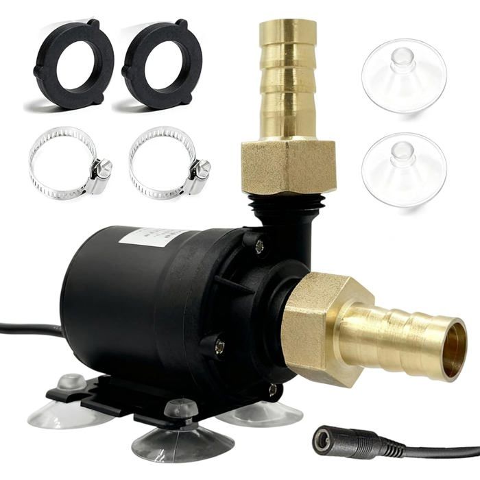 Comparer les prix de Pompe à eau électrique submersible - ZVVN - 12V DC - 800 L/H - 19W - Hauteur de refoulement 5m - Ultra silencieuse