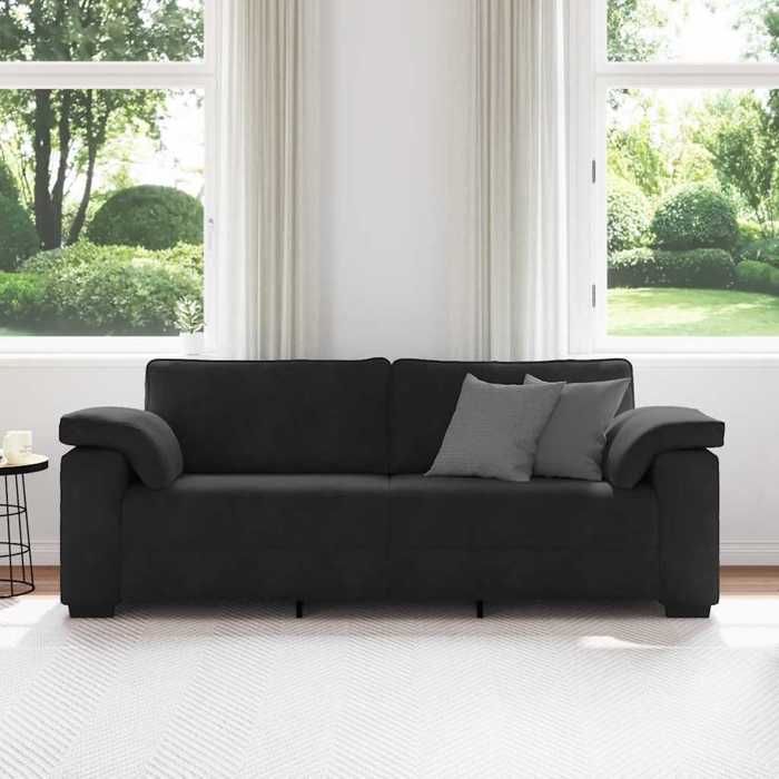 Noir SOFA - PHSH - Canapé avec 3 places - contemporain - noir 178 cm velours C2073