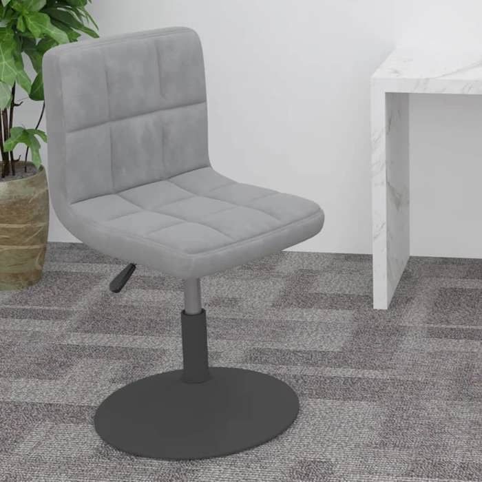 Chaise haute Gris - Magnifique Tabouret de bar Classique pour Cuisine Café pivotant Gris clair Velours 9612
