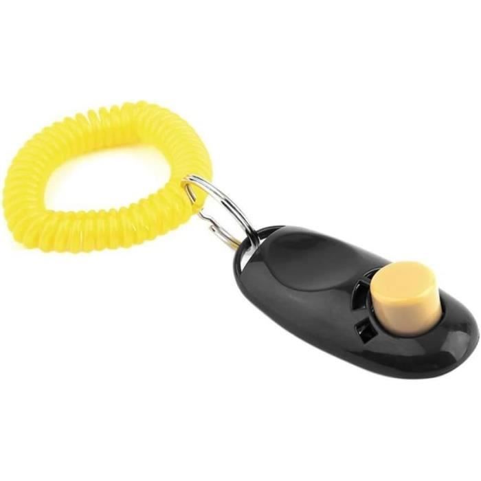 Traine de Chien Clicker Training Training Clicker Big Button Clicker Dispositif avec Bracelet de Poignet (Noir BAGUETTE DE DRESSAGE