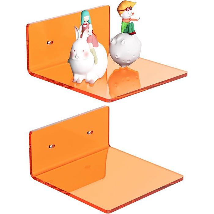 Lot de 2 petits étagères murales orange de 15 cm support d affichage mural pour la chambre le salon les 15cm
