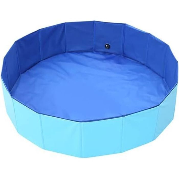 Piscine pliable chien - PZCC - 60x20 cm - PVC résistant - Pliable & facile à vider - Bleu