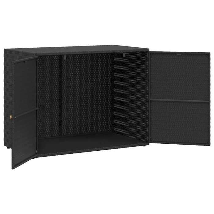 Armoire de rangement jardin Noir 100x555x80 cm Résine tressée_2 ans garantie_91493