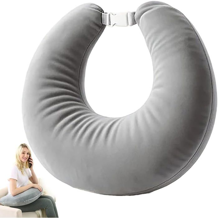 Coussin Ergonomique pour TricoterCoussin De Lecture en Forme De UOreiller Compact de Soutien des Braspour lit et Canapé 60 x 55cm