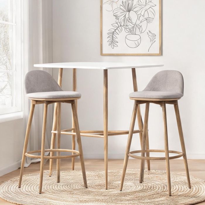 Bar Tables and Stools with Blanc MDF and 47.2 x 23.6 x 38.6 in pour espace repas et travail debout