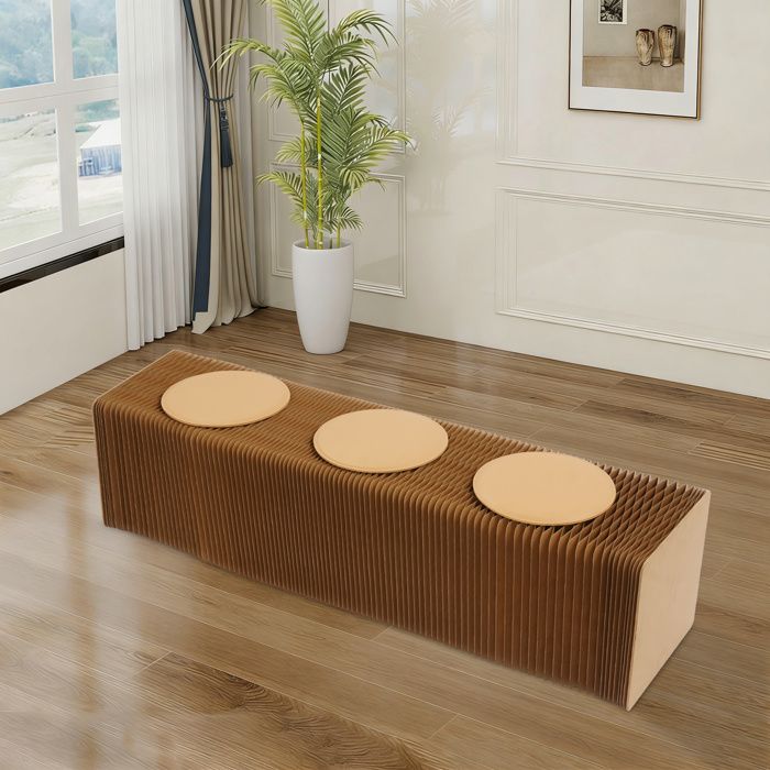 Banc pliant en carton rigide avec structure en nid dabeille tabouret pliant en papier comme siège ou table dappoint plié : 36x40cm