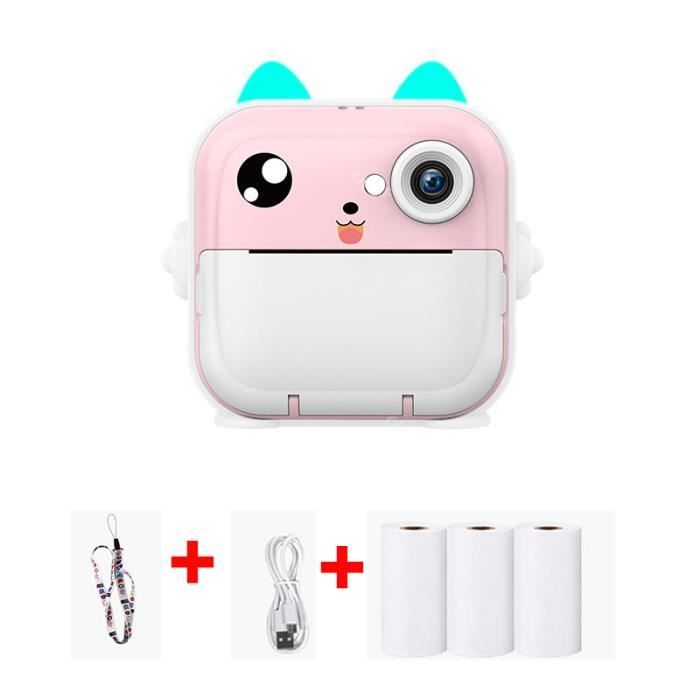 Appareil Photo Instantané Pour Enfants – Écran 3,0 Pouces – 1080P – 32 Go + 3 Rouleaux De Papier – Cadeau 3-12 Ans