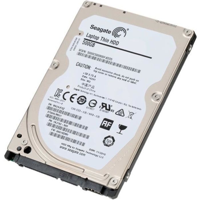 Achat Disque SSD Seagate 500G disque dur interne pour ordinateur portable 7200 tr-min SATA 6Gb-s 32Mo Cache 2,5 ST500LM021 pas cher
