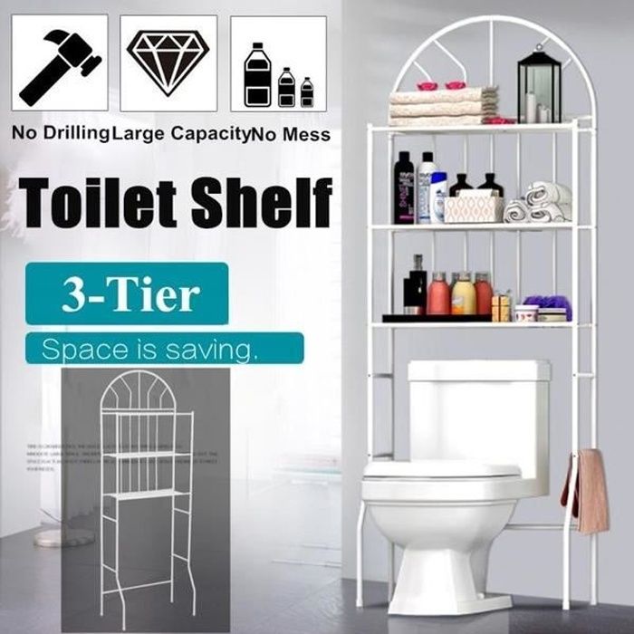 Etagere De Rangement En Metal Pour Salle De Bain 3 Etages Meuble