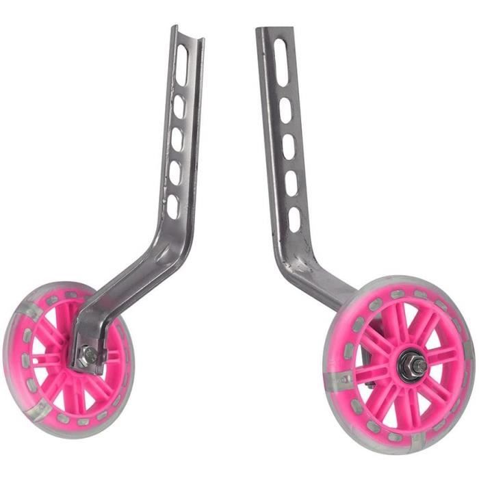 Roues Stabilisatrices Pour Vélo Enfant – 12-20 Pouces, Acier Renforcé, Hauteur Réglable, Rouges