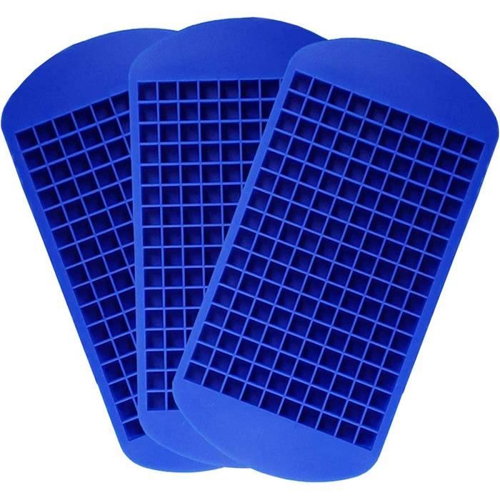 Zikenis Lot De 3 Bacs à Glaçons En Silicone - 45 Glaçons Carrés 3cm - Avec Couvercle, Empilables - Sans BPA - Pour Cocktails, Whisky