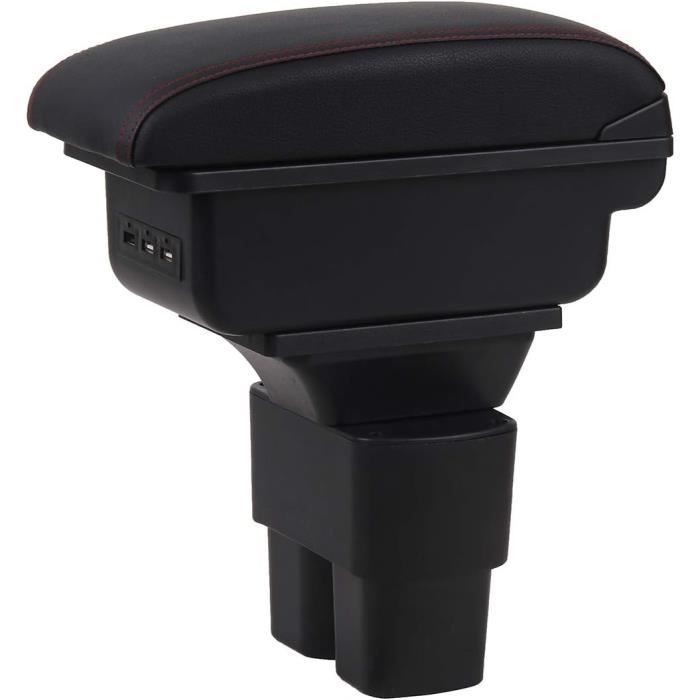 Comfort Conducteur Accoudoir Central Pour Peugeot 208 2012-2018 - Noir Avec Rangement Et Porte-gobelet Console Centrale Rangement