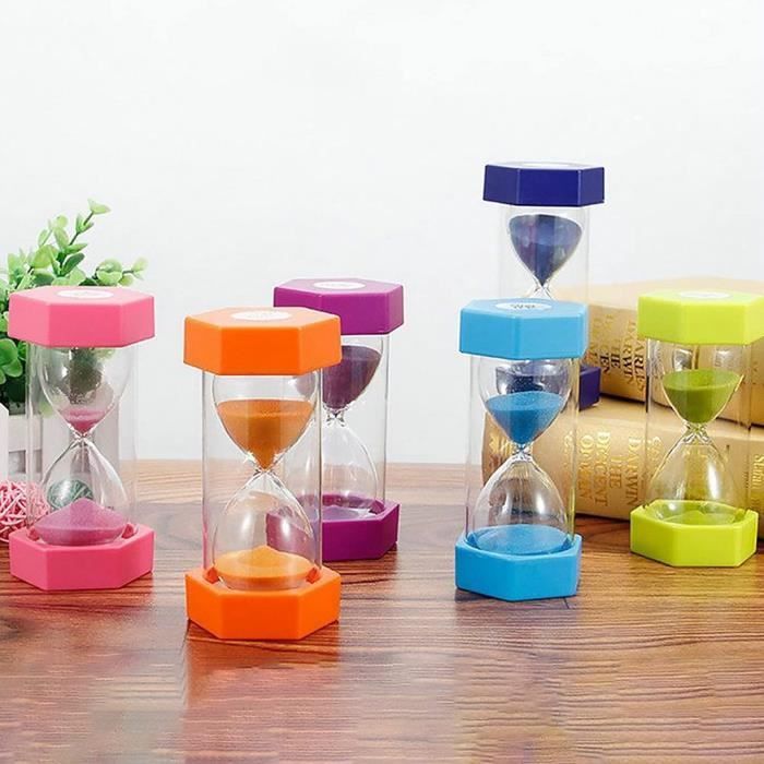 Sablier Combo 3 En 1 Pour Enfants - 1, 3 Et 5 Minutes, Minuteur De Cuisine, Gestion Du Temps, En Plastique Design Bois