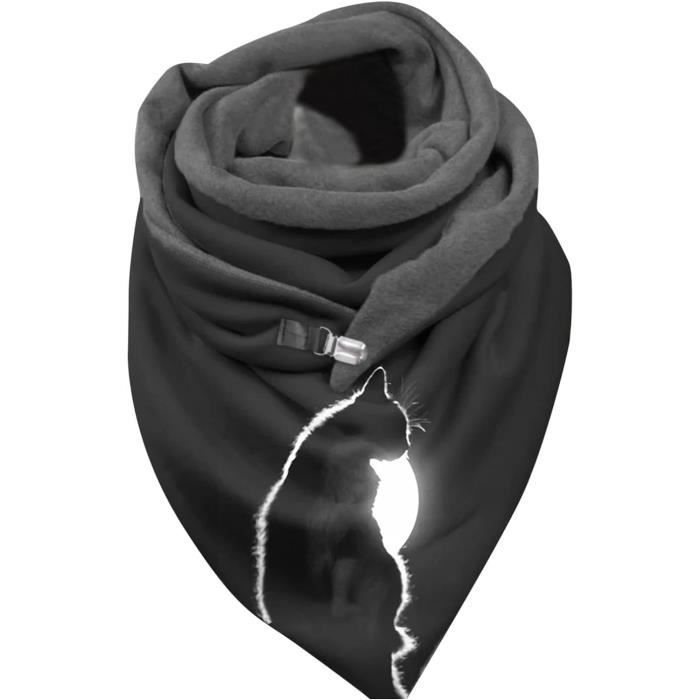 Echarpe Femme Triangulaire Hiver Chaude Pas Cher Echarpe Chic Et Elegante Adolescent Avec Bouton Souple Wrap Foulard Motif
