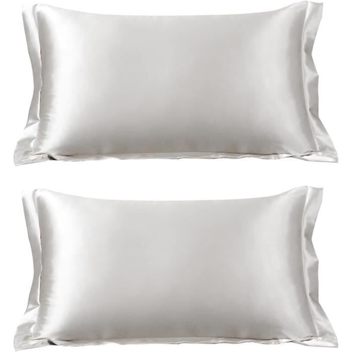 Lot De 2 Housses De Coussin En Dentelle Blanche Avec Volants En Coton 55,9 X 55,9 Cm Fermeture éclair