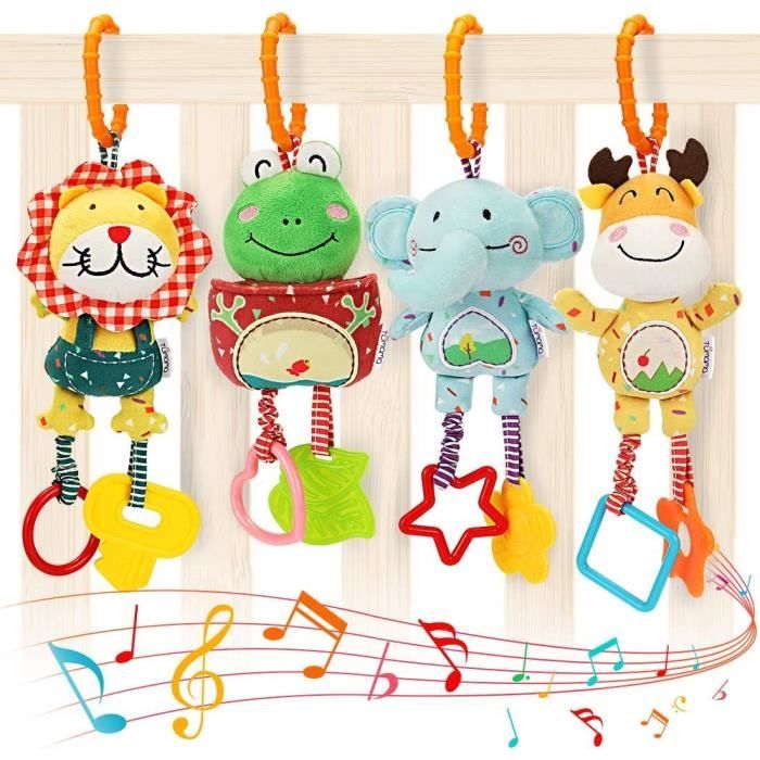 Jouets Pour Bebes Pour 0 3 6 9 12 Mois Clochettes Hochets Pour Bebes Avec Jouets De Dentition Poussette Peluche Pour Developp Cdiscount Maison