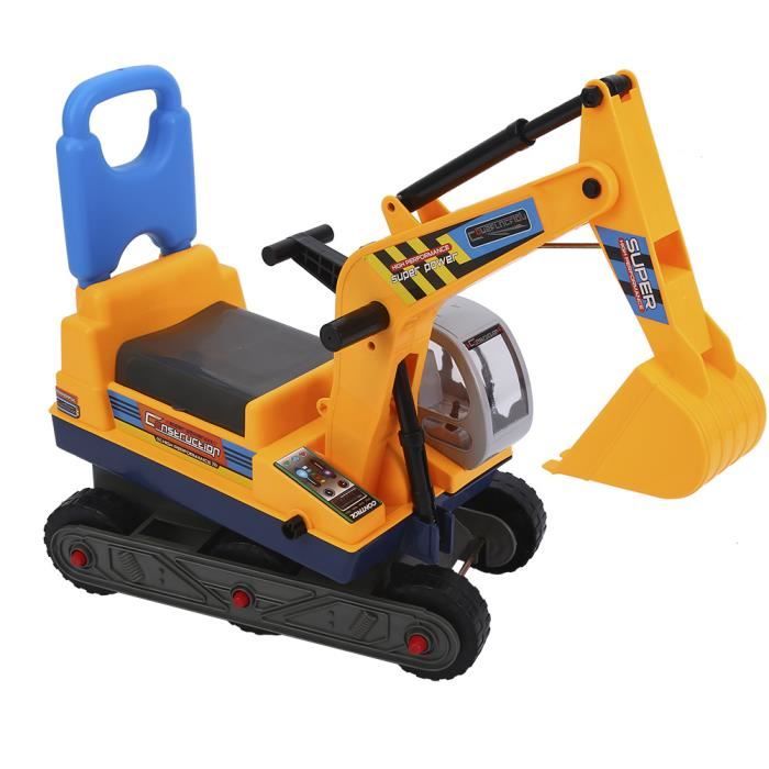Pelleteuse manuelle pour enfant - Tracteur Véhicule d'excavation pour enfant  - Excavator avec casque Jaune -FOE - Cdiscount Jeux - Jouets