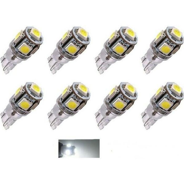 2x Ampoule LED Bulb Veilleuse 10 SMD Blanc T10 W5W CanBus pour Voiture