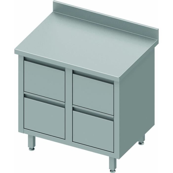 Meuble Bas Inox Adossé - 4 Tiroirs - Gamme 700 - Stalgast - Cdiscount ...